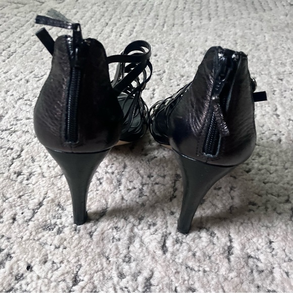 Franco Sarto size 7.5- Artisan  Heel Ankle Strap Black - Picture 11 of 13